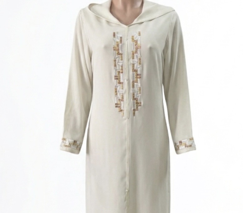 Jellaba marocaine moderne de couleur blanche. - image 4